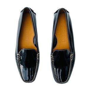 Land’s End Diving Moccasins Black Patent Leather Women’s Size 6.5 EUC